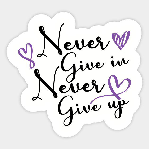 Never Give Up Sticker by BarbC